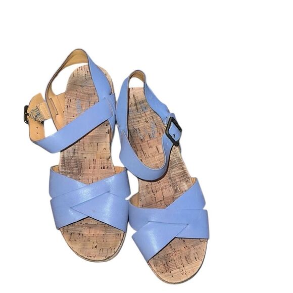 Kork-Ease Blue Leather Sandals Minimalist Size 9 M - Picture 1 of 6